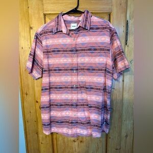 ROWM Short Sleeve Aztec Patterned Button Down Shirt Men’s Size Large Like New